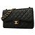 Timeless Borsa a tracolla Chanel in pelle di vitello martellata nera Nero