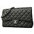 Borsa a tracolla Chanel in vitello grana nera Nero