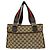GUCCI Sherry Line GG Logo Canvas Leder Tote Bag Braun Rot Grün - Ansicht 3