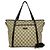 GUCCI GG Supreme Logo Leder-Tote-Bag Braun Beige