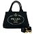 Prada Canapa Mini Tote/Schultertasche aus Canvas mit Logo-Print Schwarz