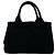 Prada Canapa Mini Tote/Schultertasche aus Canvas mit Logo-Print Schwarz - Ansicht 3