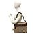 Borsa Tote a Spalla Gucci con Logo Hardware e Motivo GG Marrone - vista 2