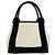 Borsa a mano Balenciaga Cabas S in tela e pelle Navy Nero Crudo - vista 3