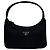 Mini bolsa pouch em nylon Tessuto com placa de logo triangular Prada Preto