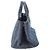 Tote bag Prada in denim blu con logo Canapa - vista 3