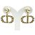 Pendientes Tribales Dior Gold chapados en oro con perlas artificiales y cierre de presión Dorado