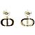 Pendientes Tribales Dior Gold chapados en oro con perlas artificiales y cierre de presión Dorado - vista 2