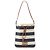 Borsa a mano con coulisse Miu Miu in tela blu a righe con logo Blu navy