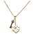 Collana con pendente Chanel Gold CC placcata oro cuore strass con lucchetto e chiave D'oro