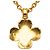 Collana con pendente a trifoglio Gripoix placcato oro Chanel Gold CC Bordò - vista 3