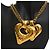 Collana Chanel Gold CC con pendente doppio cuore placcato oro D'oro