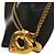 Collana Chanel Gold CC con pendente doppio cuore placcato oro D'oro - vista 2