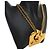 Collana Chanel Gold CC con pendente doppio cuore placcato oro D'oro - vista 3