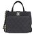 Borsa Chanel 93750 Nera e Bordeaux in pelle di vitello Nero Bordò