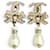 Orecchini Chanel B23C Coco Mark con strass, nastro e perle D'oro