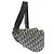 Borsa Christian Dior Dior Saddle Oblique Jacquard Nero Beige - vista 3