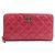 Cartera larga Chanel de piel charol rosa