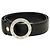 Bulgari Bvlgari Black Leather Belt with Circle Logo Buckle