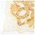 Foulard Chanel in seta Coco Mark beige e oro D'oro - vista 4