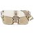 Borsa a tracolla in pelle e nylon Tessuto con logo triangolare Prada Bianco Beige