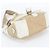 Borsa a tracolla in pelle e nylon Tessuto con logo triangolare Prada Bianco Beige - vista 5