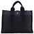 Hermès Sac Fourre Tout PM Borsa a mano in tela di cotone Nero Blu navy
