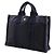 Hermès Sac Fourre Tout PM Borsa a mano in tela di cotone Nero Blu navy - vista 2