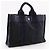 Hermès Sac Fourre Tout PM Borsa a mano in tela di cotone Nero Blu navy - vista 3