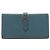 Cartera larga Hermès Béarn 2PLIS Vau Epsom Azul