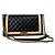 Borsa a tracolla Chanel Boy in pelle matelassé nera e oro Nero D'oro