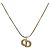Pendente Christian Dior Vintage CD in metallo con cristalli D'oro