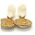 Orecchini a clip Chanel Vintage CC Coco Mark Logo D'oro - vista 13