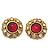 Orecchini a clip Chanel Vintage Gripoir con strass Rosso D'oro