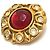Orecchini a clip Chanel Vintage Gripoir con strass Rosso D'oro - vista 13