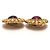 Orecchini a clip Chanel Vintage Gripoir con strass Rosso D'oro - vista 3