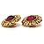 Orecchini a clip Chanel Vintage Gripoir con strass Rosso D'oro - vista 6