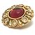 Orecchini a clip Chanel Vintage Gripoir con strass Rosso D'oro - vista 7