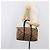Borsa Boston Christian Dior Trotter Canvas Beige Gold Auth 199799 D'oro - vista 21