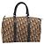 Borsa Boston Christian Dior Trotter Canvas Beige Gold Auth 199799 D'oro - vista 3
