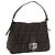 Borsa a tracolla FENDI Zucca Canvas Mamma Baguette Lana Brown Black Auth BA15090V Marrone Nero