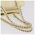 Bolso de mano CHANEL COCO Mark Chain de cuero charol Amarillo Plata CC Auth 197714 - vista 8