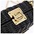 Borsa a tracolla con catena PRADA in rattan nero e oro Auth 197136M D'oro - vista 18
