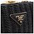 Borsa a tracolla con catena PRADA in rattan nero e oro Auth 197136M D'oro - vista 19