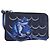 Tarjetero y monedero LOEWE William de Morgan de cuero Navy Silver Auth 200667M Plata Azul marino