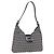 Sac à épaule FENDI Zucchino Canvas Mamma Baguette Navy Silver Auth 199586V Argenté Bleu Marine