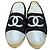 Chanel Espadrillas in Tweed e Pelle d'Agnello Metallizzata CC - Nero/Argento