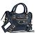 BALENCIAGA Classic Metallic Edge Mini City Leather 2way 390160 Auth 197318SAM Blu D'oro