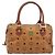 Borsa Boston MCM Vicetos Logogram PVC Leather Brown Gold Auth 200900 Marrone D'oro - vista 2