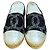 Espadrillas Chanel CC in Tweed e Pelle di Agnello Metallizzata - Nero/Argento - vista 4
